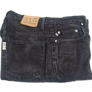 VINTAGE 1990s Ralph Lauren Polo Jeans Co. 34x32 Black Straight Leg Jeans